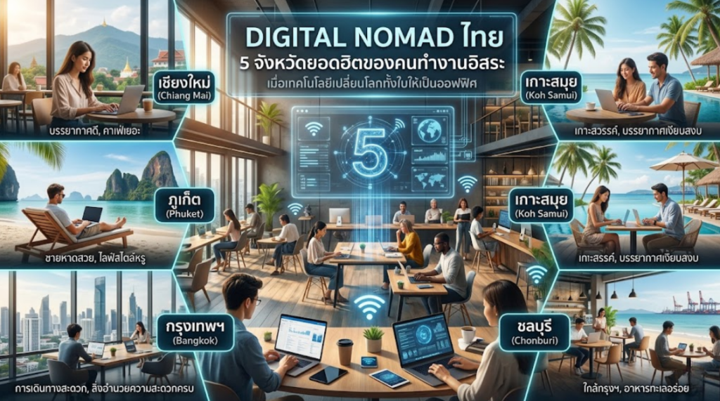 Digital Nomad ไทย 5 จังหวัดยอดฮิตของคนทำงานอิสระ เมื่อเทคโนโลยีเปลี่ยนโลกทั้งใบให้เป็นออฟฟิศ