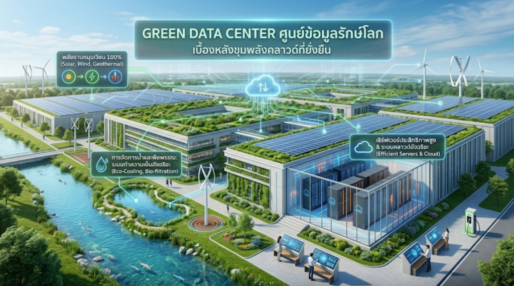 Green Data Center ศูนย์ข้อมูลรักษ์โลก เบื้องหลังขุมพลังคลาวด์ที่ยั่งยืน
